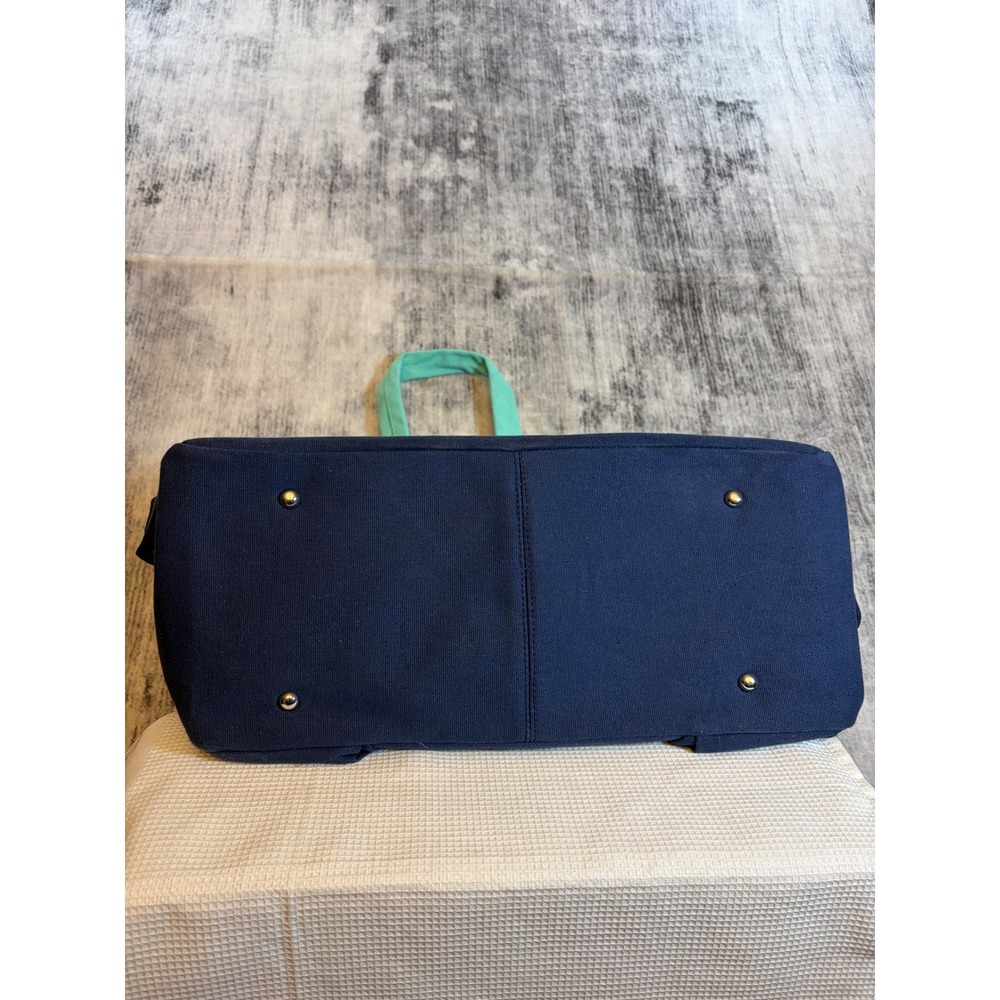 Stampin Up Canvas Craft Tote Bag Navy Blue Cream Teal Organizer Shoulder Bag - Picture 9 of 9